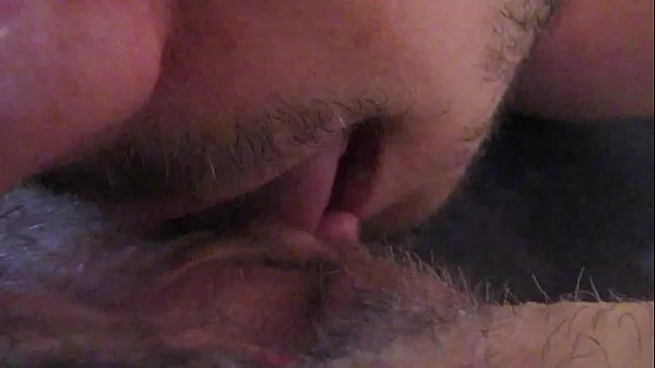 Big clit licking and sucking until she cums hard hairy girlfriend huge orgasm in close up