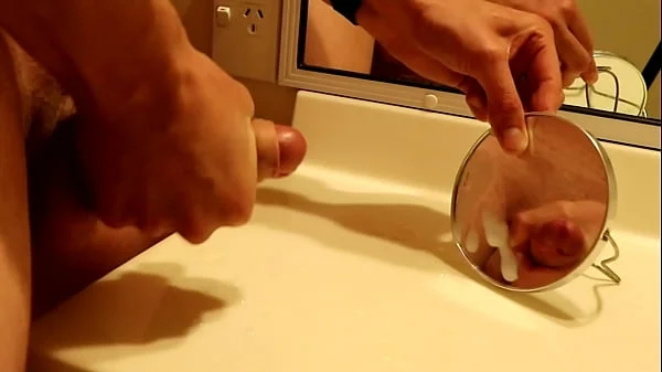 HOT GUY JERKS OFF TO FAVOURITE PORN AND SHOOTS HUGE CUMSHOT EVERYWHERE! HD MALE SOLO MASTURBATION VIDEO!