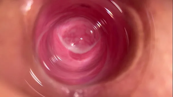 Camera deep inside Mia's vagina