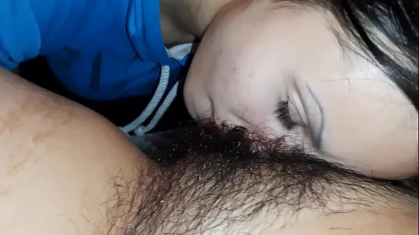 I tongue my girlfriend's hairy pussy to orgasm - Lesbian Illusion Girls