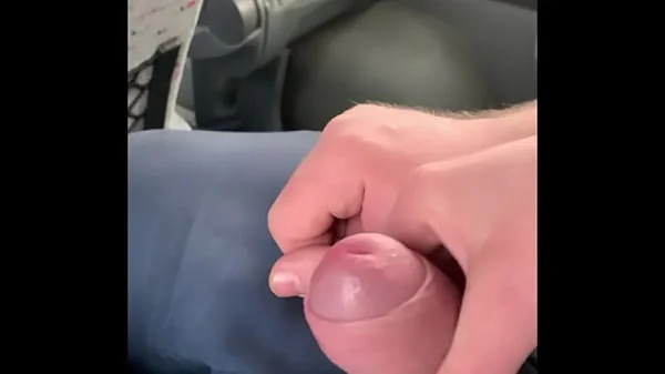 Almost got Caught Jerking off Husband's Cock on the Bus... but he still Cum