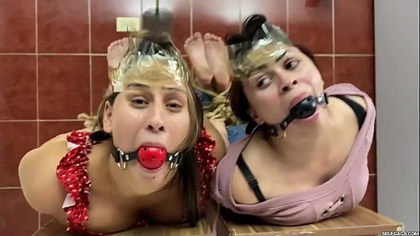 Hogtied Hotties Has Fun Being Two Bound And Gagged Girls In Tight Bondage