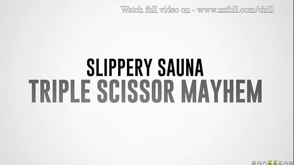 Slippery Sauna Triple Scissor Mayhem - Bella Rolland, Charlotte Sins, CJ Miles / Brazzers  / stream full from www.zzfull.com/chill