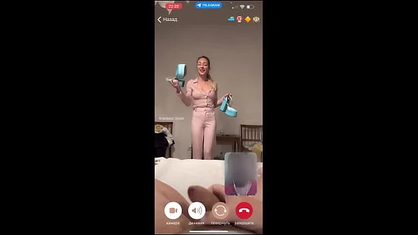 My husband is jerking and cum front of my momy a while we talk with her by video call.