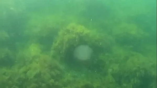 Crazy diver took me on camera while I am swimming in the sea and flashing my hairy pussy