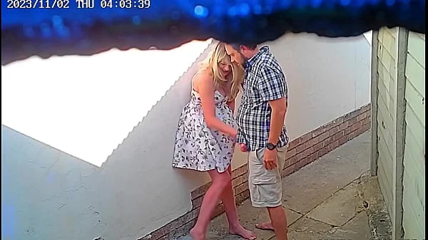 Cctv camera caught couple fucking outside public restaurant