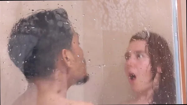 Stepbrothers fuck sexy and wild in the shower