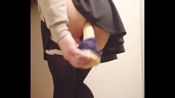 Japanese girl public changing room dildo masturbation