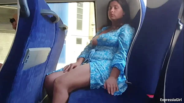 My Stepmom Flashes her Tits and Pussy in the Bus