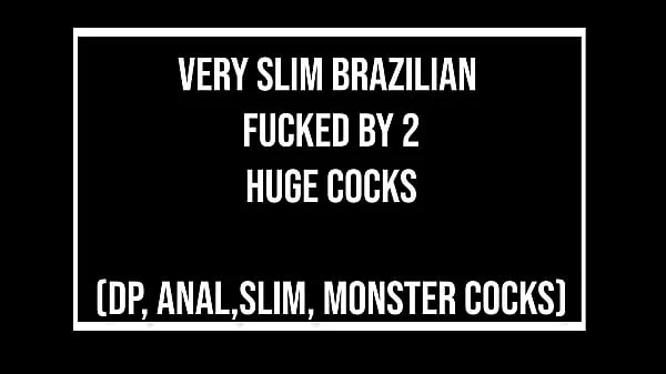 Beautiful very slim Brazilian, Karina Rose returns gets fucked by 2 huge cocks (DP, Anal, gapes, 2on1, BBC, slim body, Monster cock) OB327