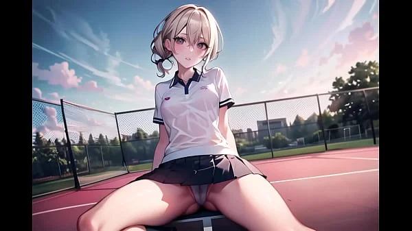 Sexy Young Anime Teens Playing Tennis With Transparent Cloth (with pussy masturbation ASMR sound!) Uncensored Hentai