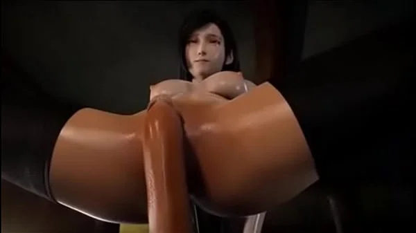 Tifa rides a cock in a bar and gets a load of cum