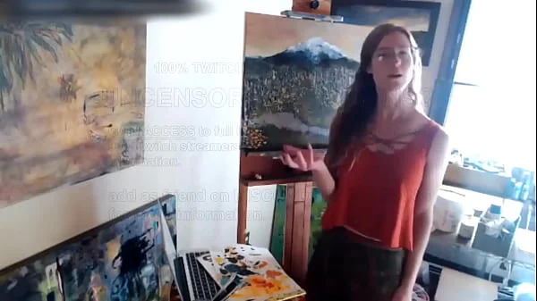 Twitch Streamer Flashing Boobs while Painting Art OH BOY!!!