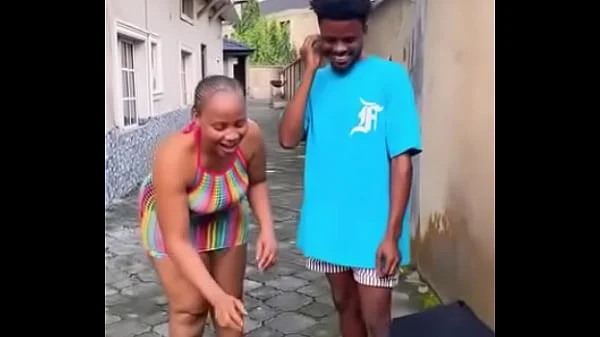 Big ass naija babe with big ass and great body in a flip Bottle Challenge where you strip for every loss