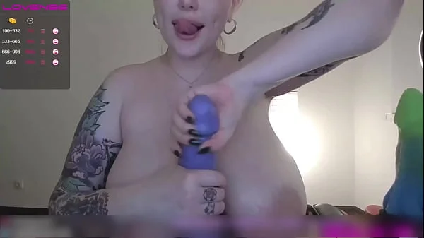 SHE USING HUGE DILDOS IN HER PUFFY PUSSY