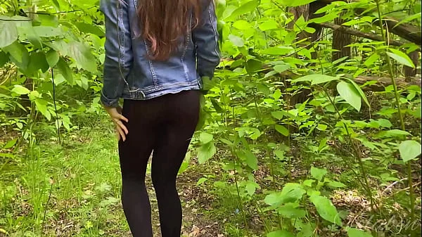 Met a stranger in the woods and quickly fucked her in the bushes