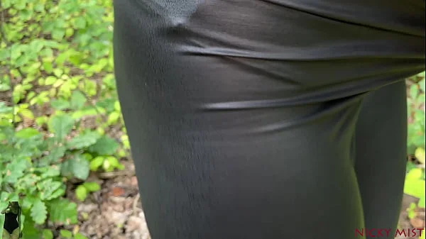 Stranger was with girl in the woods POV blowjob she swallow his cum