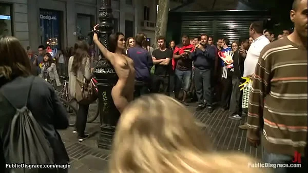 Spanish babe rough fucked in public